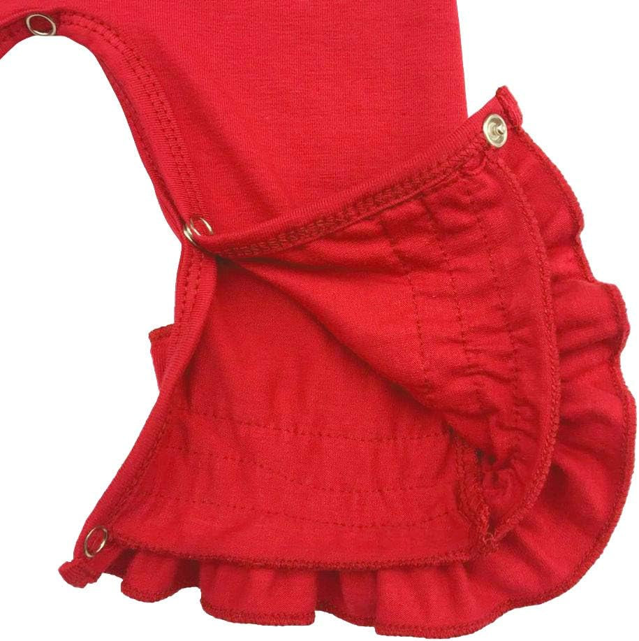 Toddler Baby Boy Girls Icing Ruffle Jumpsuit Pants Valentines Day Romper Long Sleeve Pajamas Nightwear Birthday Outfit