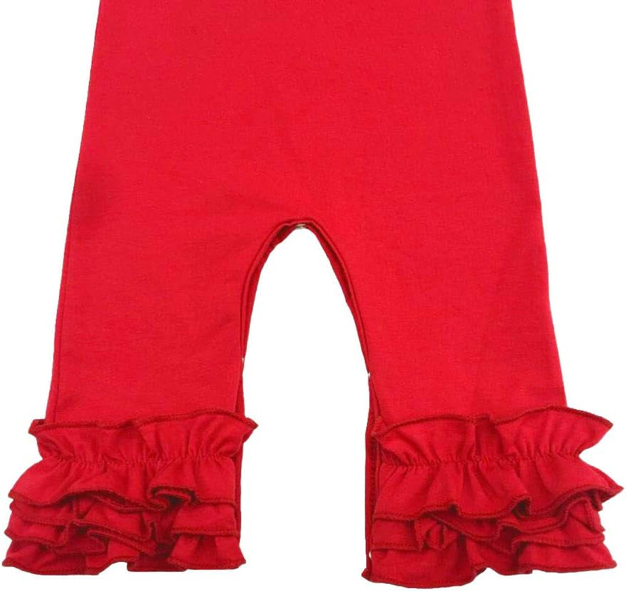 Toddler Baby Boy Girls Icing Ruffle Jumpsuit Pants Valentines Day Romper Long Sleeve Pajamas Nightwear Birthday Outfit