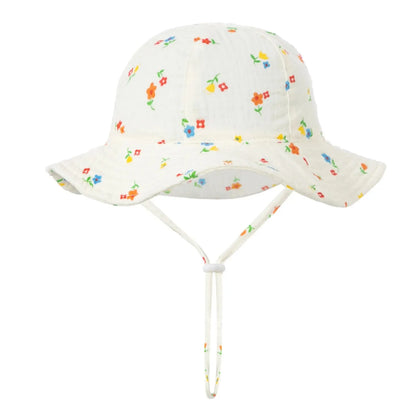 Baby Summer Sun Hat Cartoon Bear Infant Fisherman Cap Toddler Panama Basin Caps Large Brim Visors Outdoor Sunscreen Bonnet 아기모자