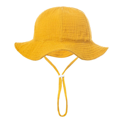 Baby Summer Sun Hat Cartoon Bear Infant Fisherman Cap Toddler Panama Basin Caps Large Brim Visors Outdoor Sunscreen Bonnet 아기모자