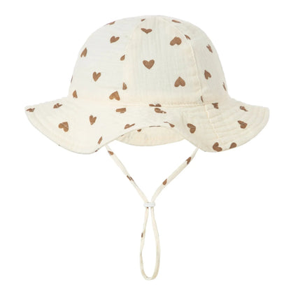 Baby Summer Sun Hat Cartoon Bear Infant Fisherman Cap Toddler Panama Basin Caps Large Brim Visors Outdoor Sunscreen Bonnet 아기모자